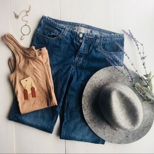 Vintage American Eagle flare denim *hem waist* *small size 6*